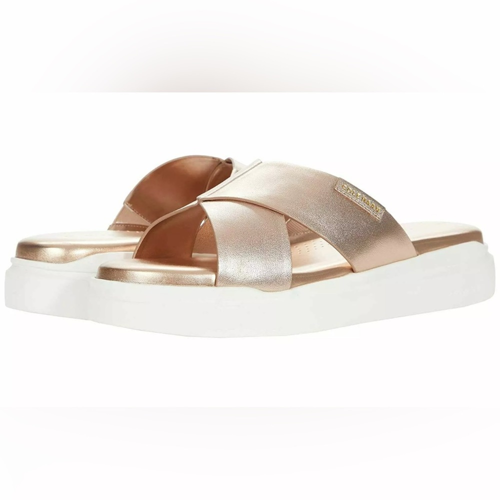 Cole Haan
Women's Grandpro Crisscross Sandals Rose Gold Metallic Size 6B New